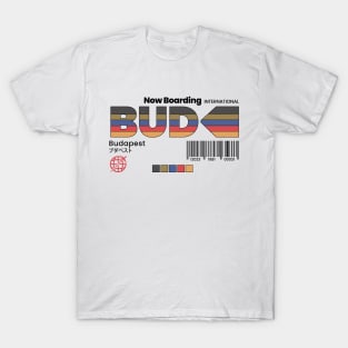 Vintage Budapest BUD Airport Label Retro Travel Hungary T-Shirt